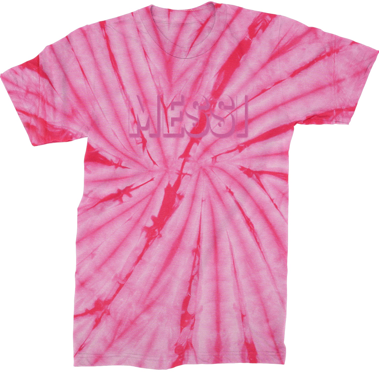 Messi OUTLINE Miami Futbol Mens T-shirt Tie-Dye Spider Pink