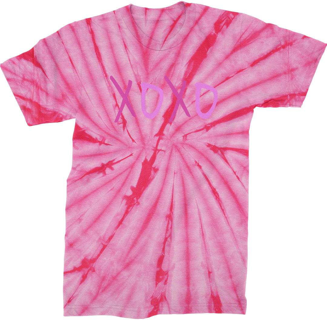 XOXO Pink Print  Mens T-shirt Tie-Dye Spider Pink
