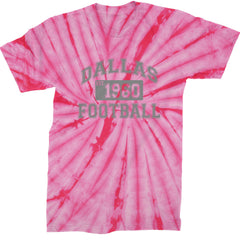 Dallas Football Established 1960 Mens T-shirt Tie-Dye Spider Pink