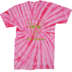 We Coming Coach Prime Colorado Mens T-shirt Tie-Dye Spider Pink