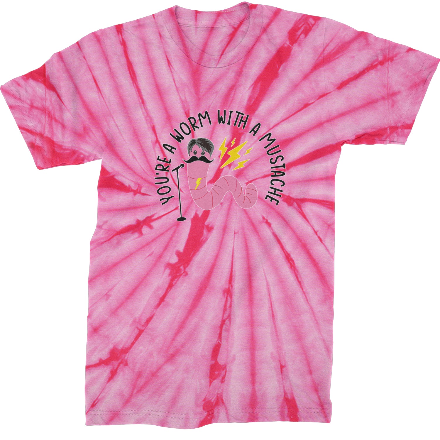 You're A Worm With A Mustache Tom Scandoval  Mens T-shirt Tie-Dye Spider Pink