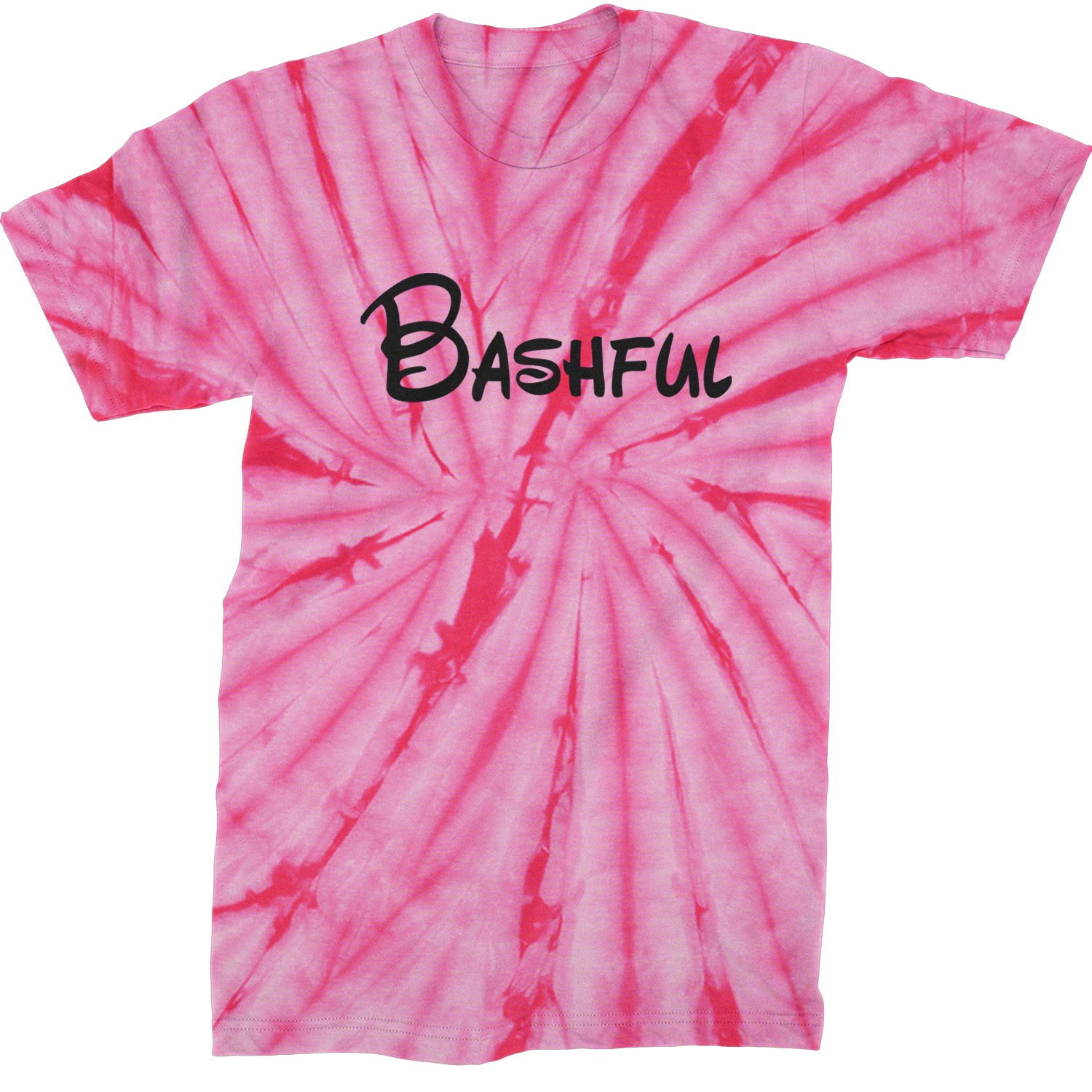 Bashful - 7 Dwarfs Costume Mens T-shirt Tie-Dye Spider Pink