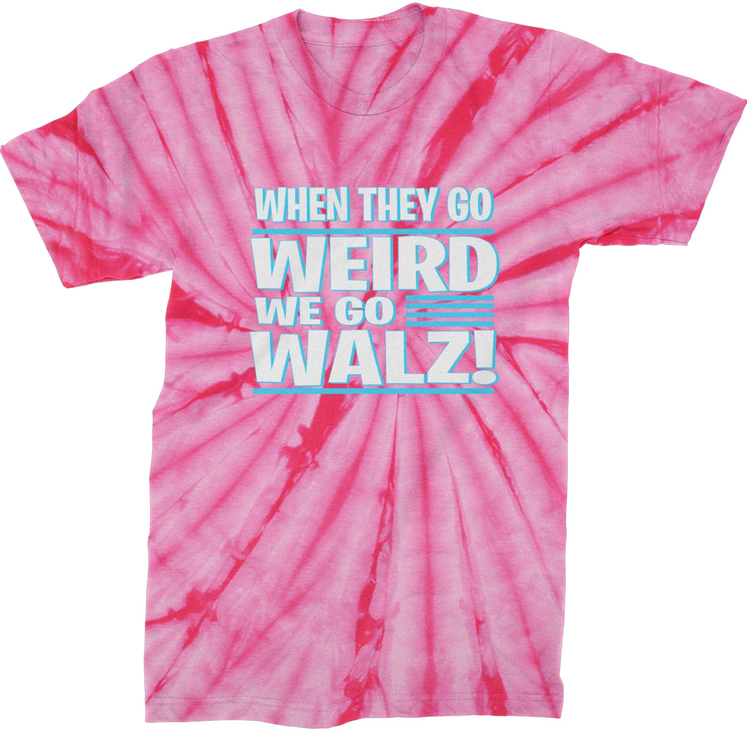 When They Go Weird We Go Walz Mens T-shirt Tie-Dye Spider Pink