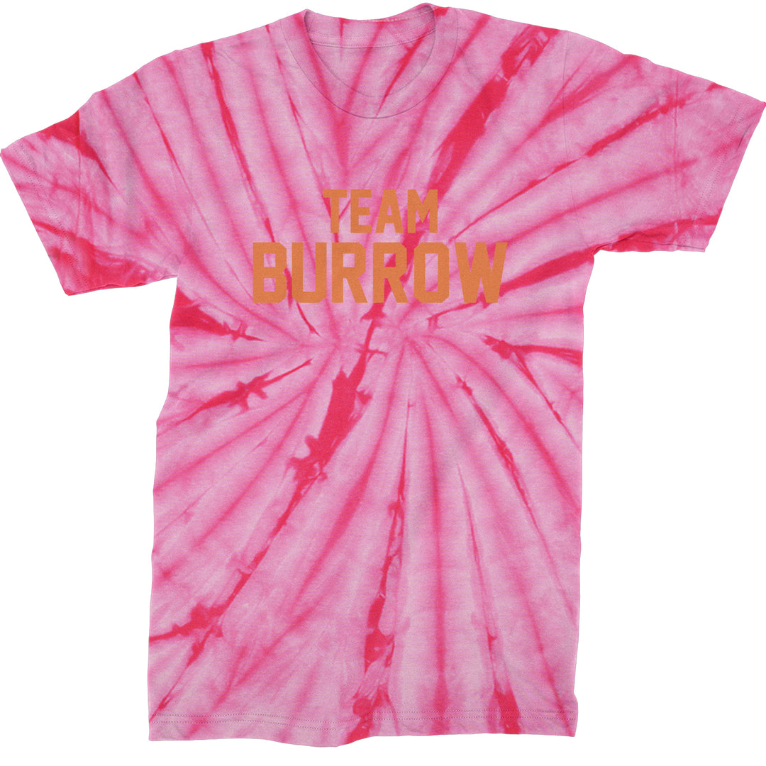 Team Burrow Cincinnati Mens T-shirt Tie-Dye Spider Pink