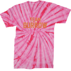 Team Burrow Cincinnati Mens T-shirt Tie-Dye Spider Pink