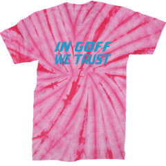 In Goff We Trust Detroit  Mens T-shirt Tie-Dye Spider Pink