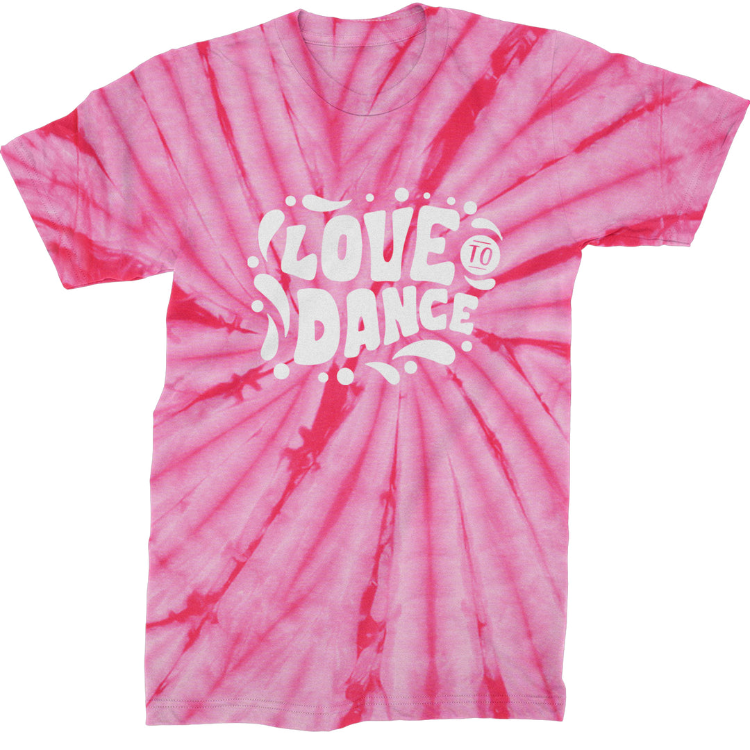 Love To Dance Mens T-shirt Tie-Dye Spider Pink