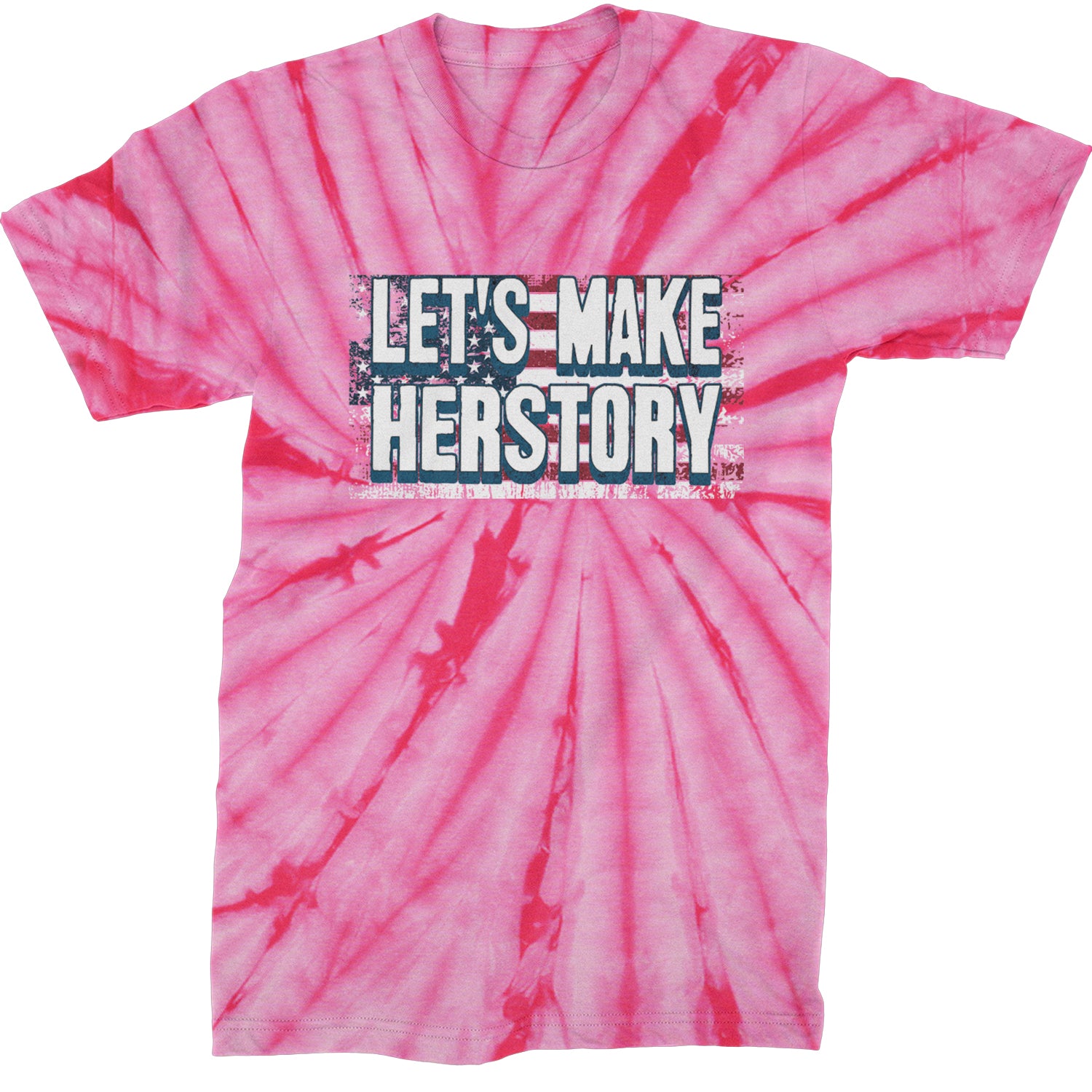 Lets Make Herstory - Support Kamala Harris For President 2024 Mens T-shirt Tie-Dye Spider Pink