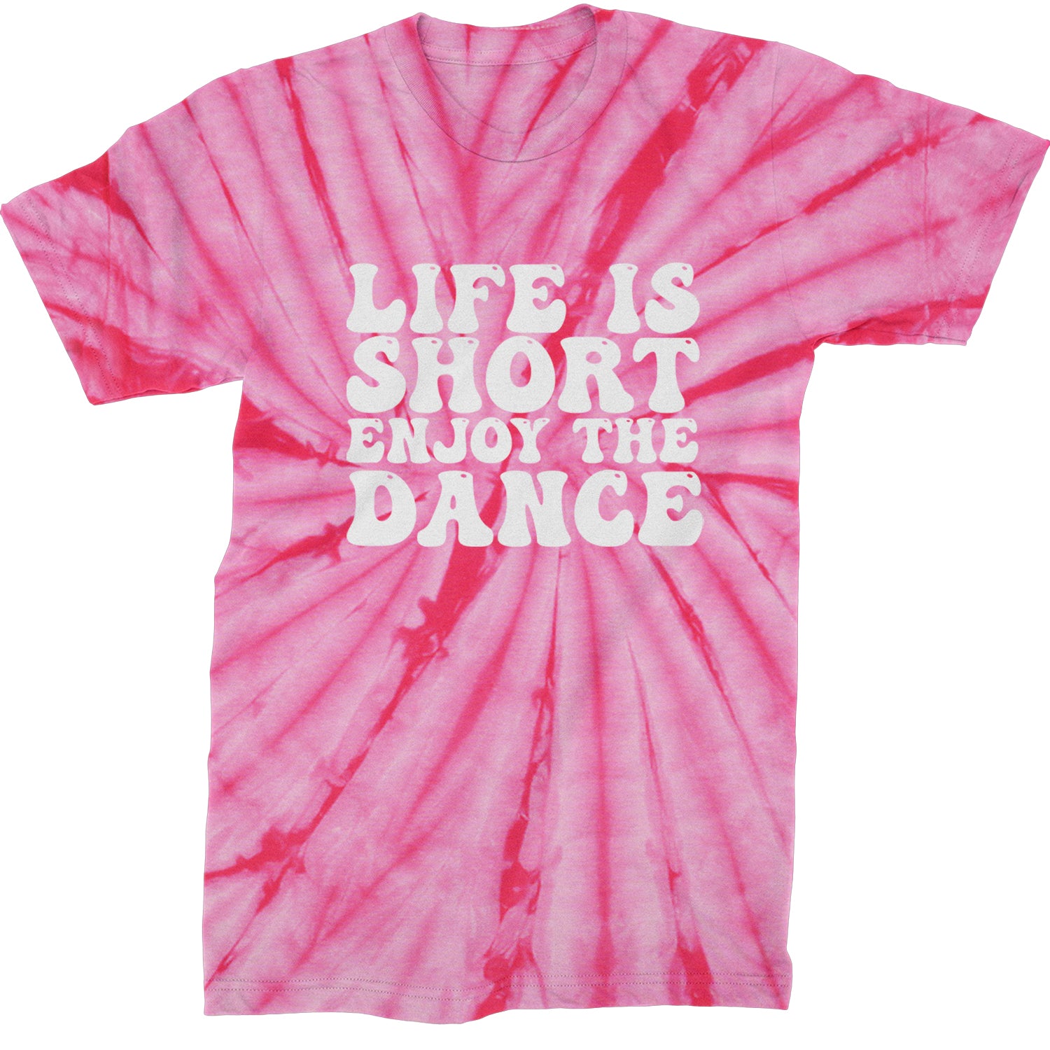 Life Is Short Enjoy The Dance Mens T-shirt Tie-Dye Spider Pink