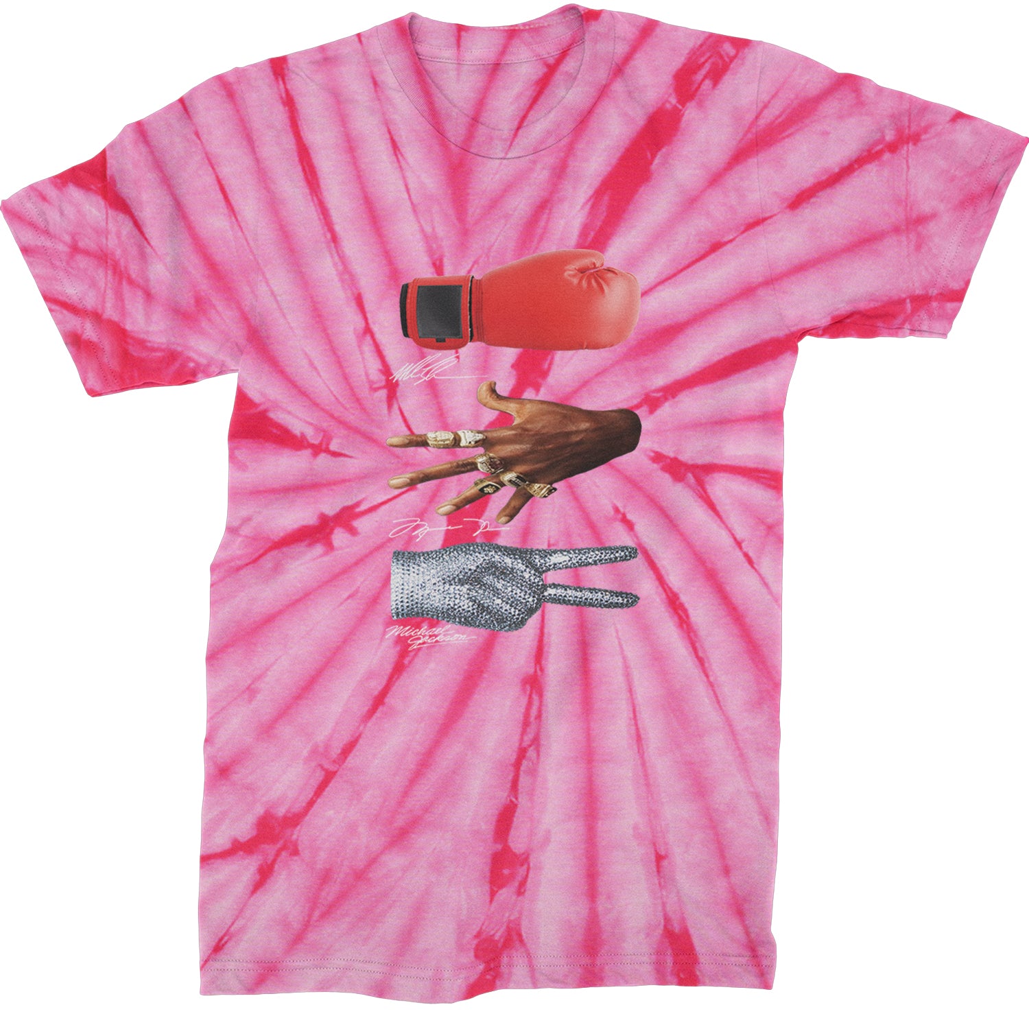 Tyson Jordan Jackson Iconic Michaels Mens T-shirt Tie-Dye Spider Pink