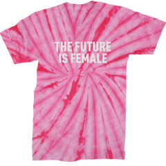 The Future Is Female Feminism  Mens T-shirt Tie-Dye Spider Pink