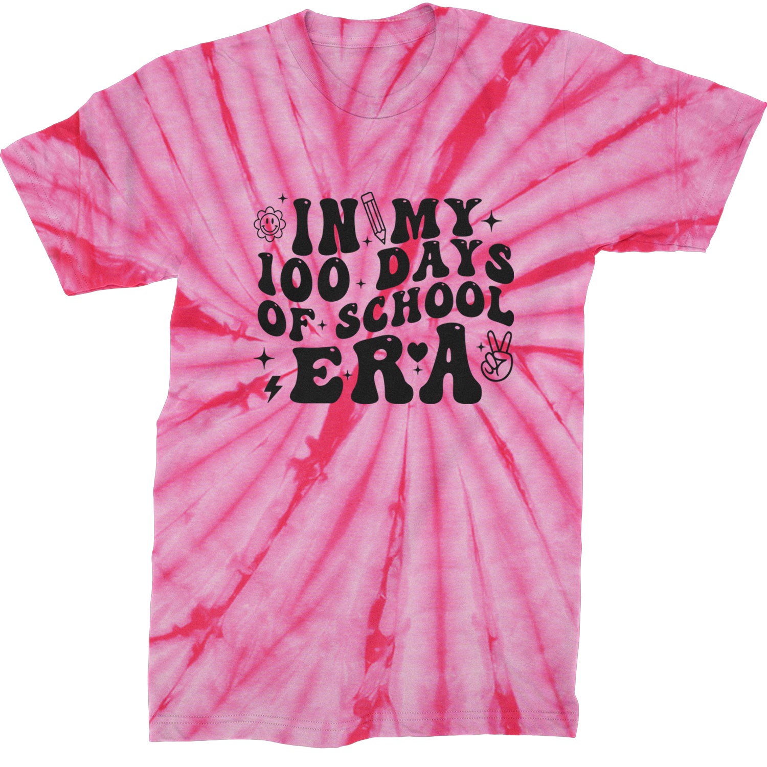 In My 100 Days Of School Era Mens T-shirt Tie-Dye Spider Pink