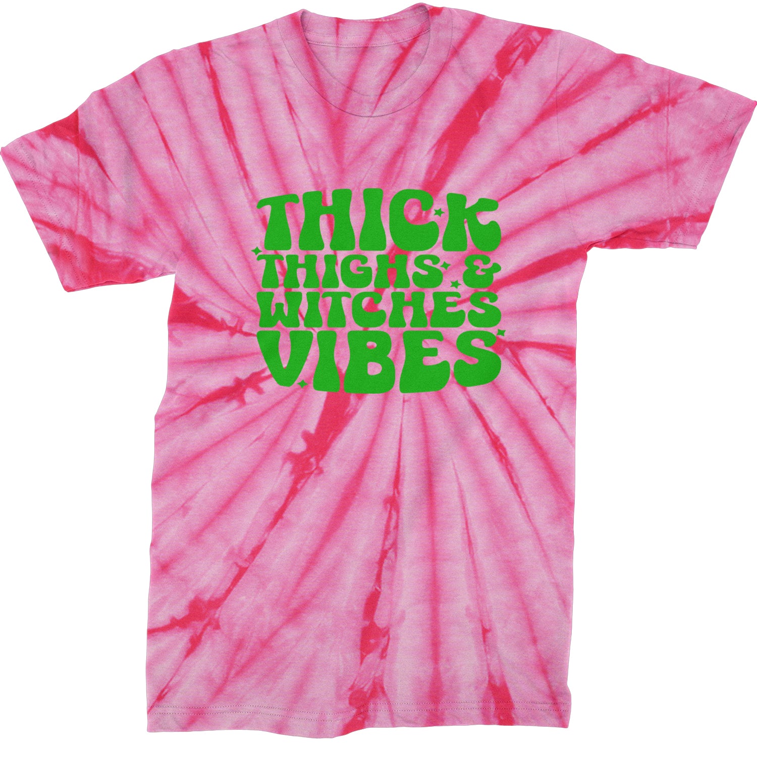 Thick Thighs And Witches Vibes Mens T-shirt Tie-Dye Spider Pink