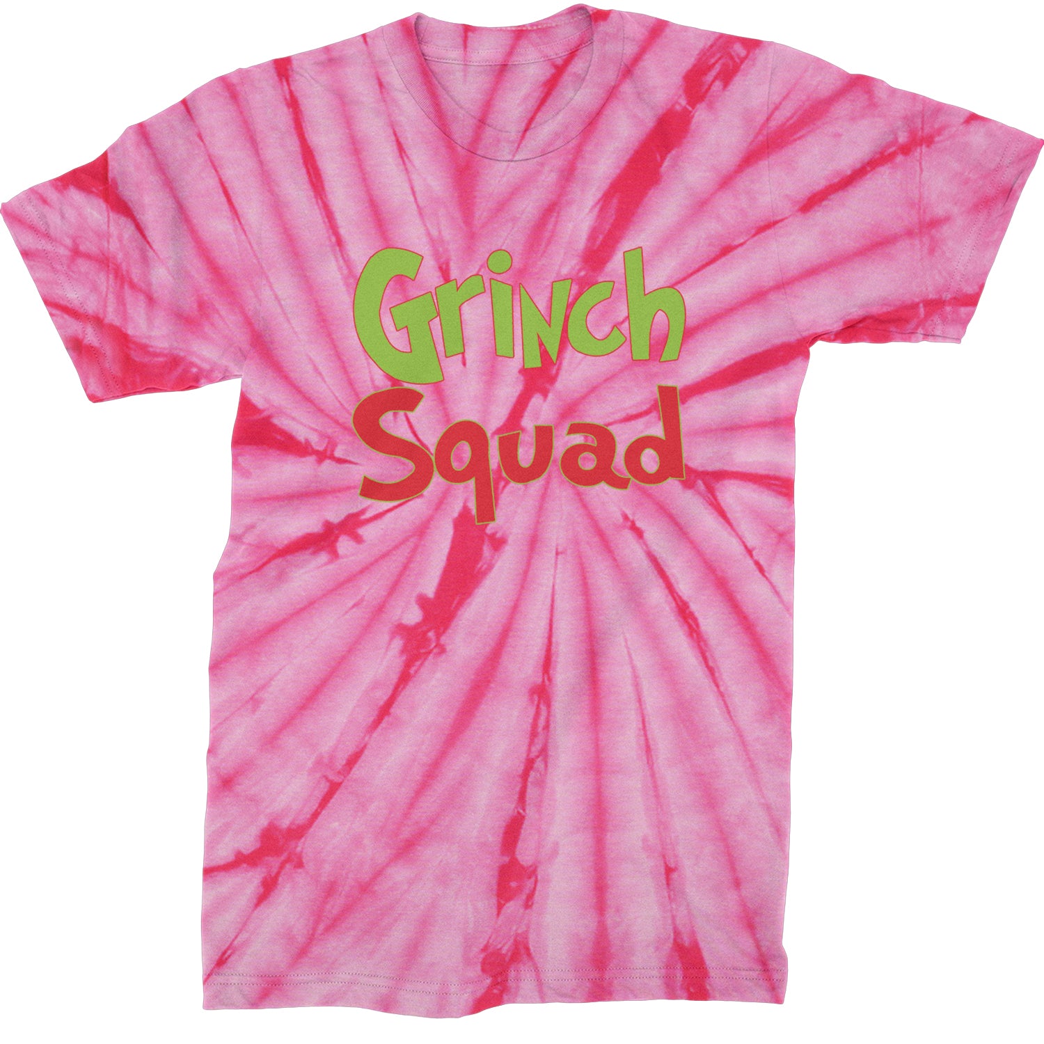 Gr-nch Squad Jolly Grinchmas Merry Christmas  Mens T-shirt Tie-Dye Spider Pink