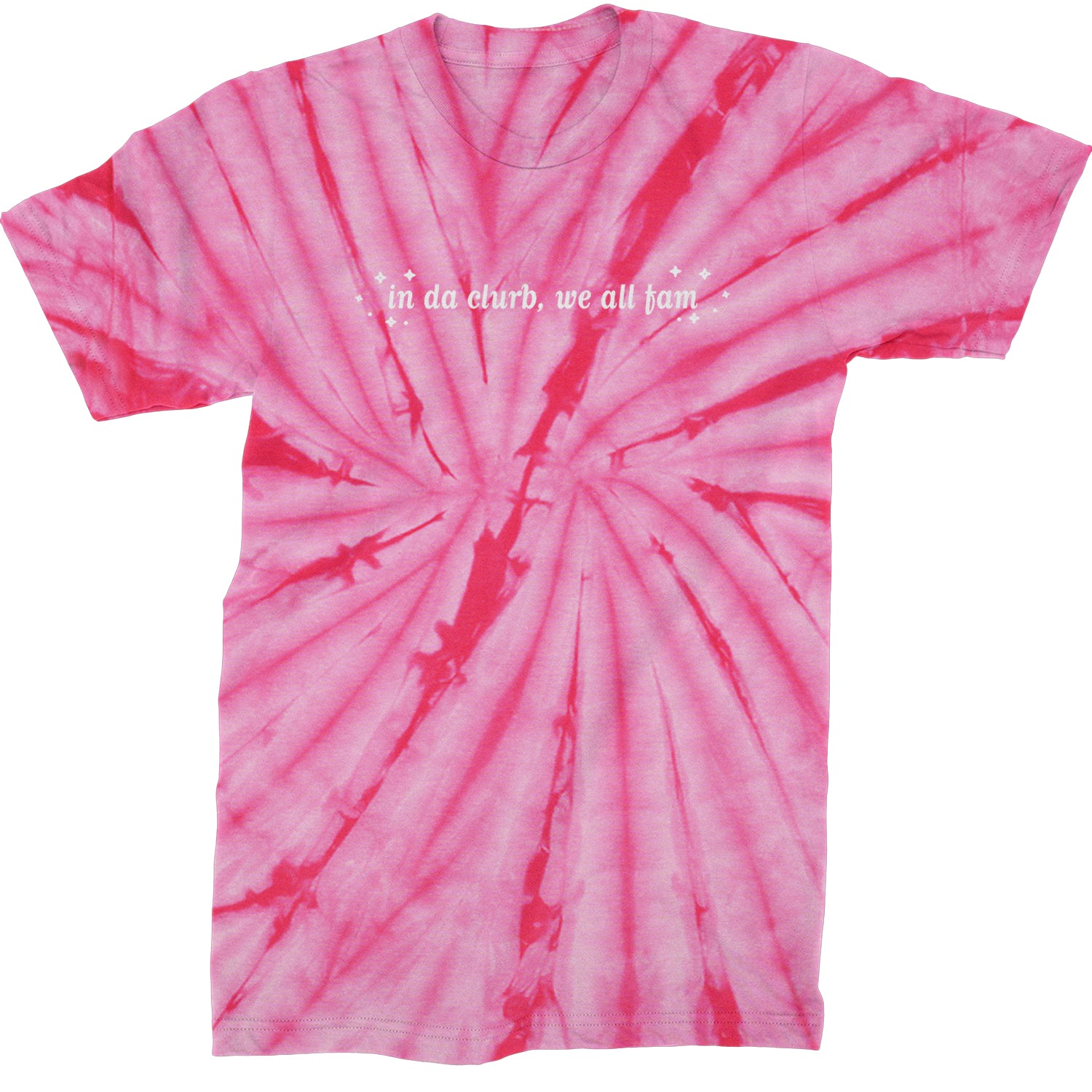 In Da Clurb, We All Fam Mens T-shirt Tie-Dye Spider Pink