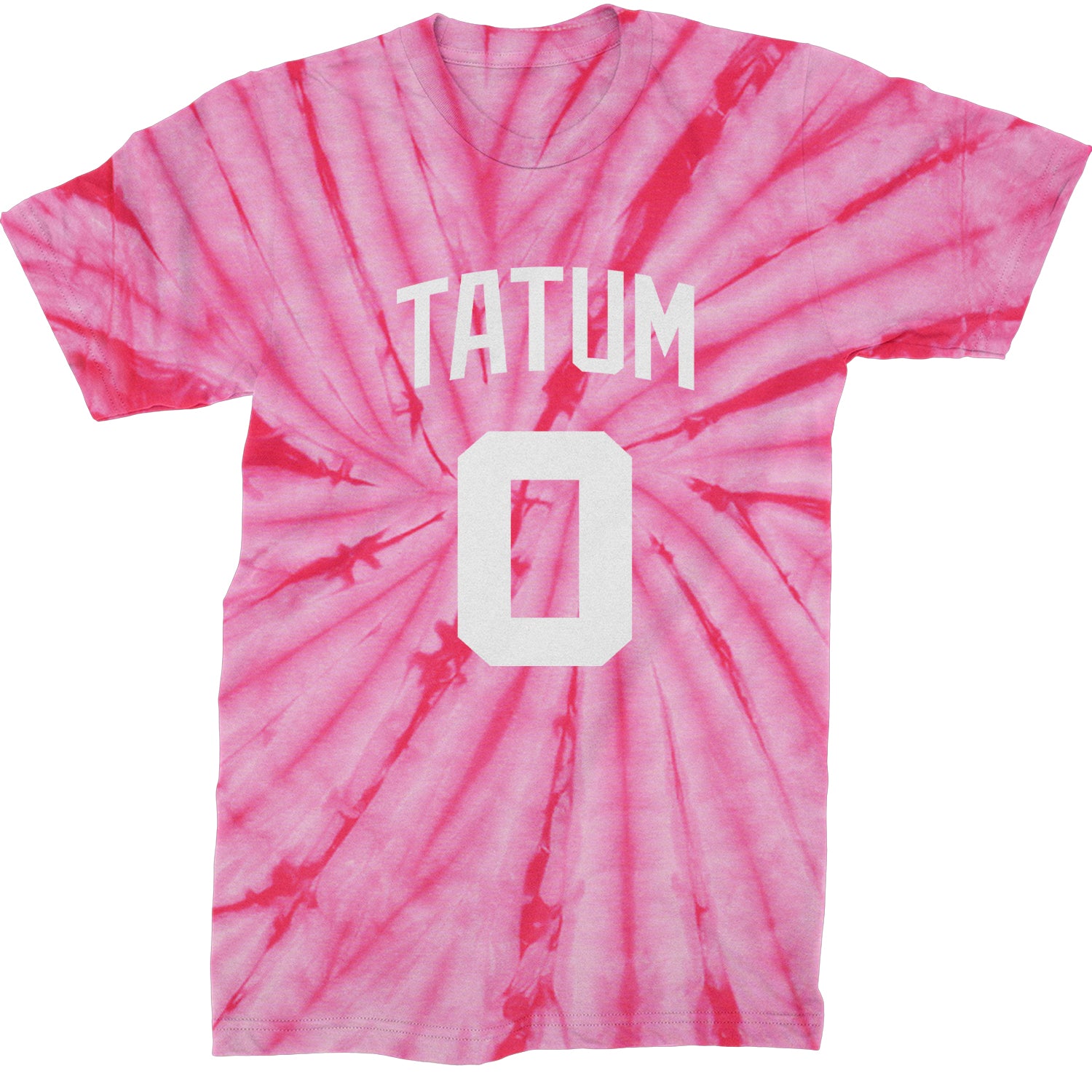 Tatum #0 Boston Basketball Mens T-shirt Tie-Dye Spider Pink