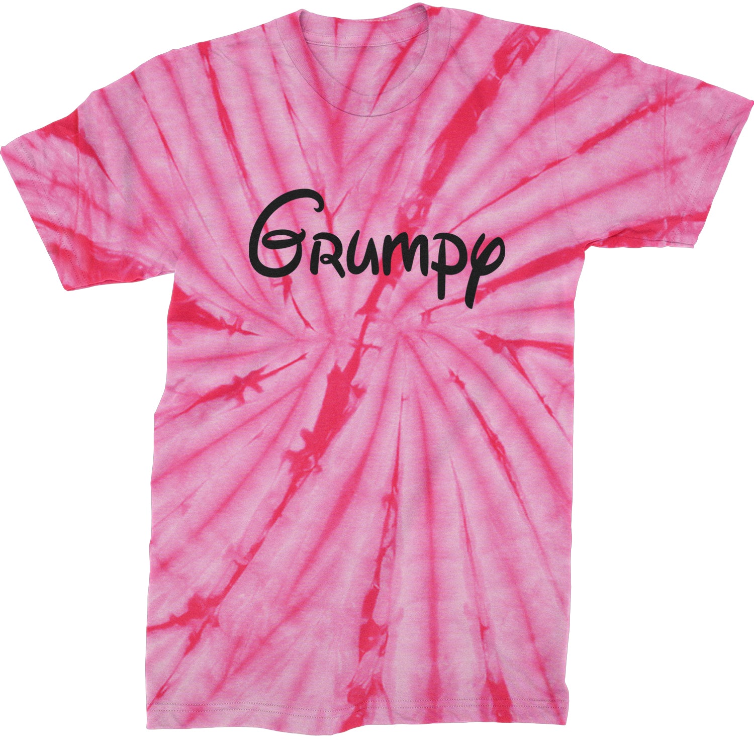 Grumpy - 7 Dwarfs Costume Mens T-shirt Tie-Dye Spider Pink