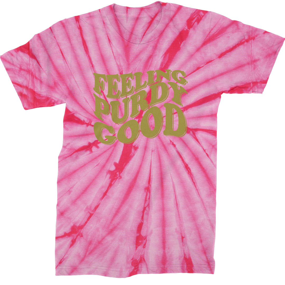 Feeling Purdy Good San Francisco Mens T-shirt Tie-Dye Spider Pink