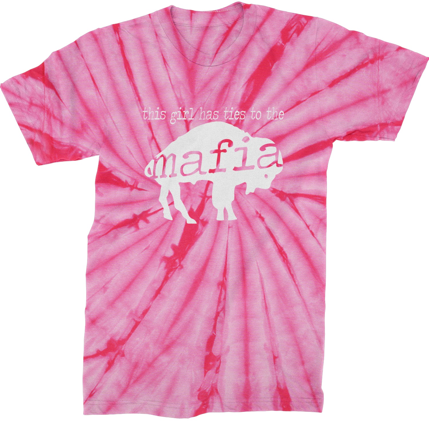 This Girl Has Ties To The Bills Mafia Mens T-shirt Tie-Dye Spider Pink