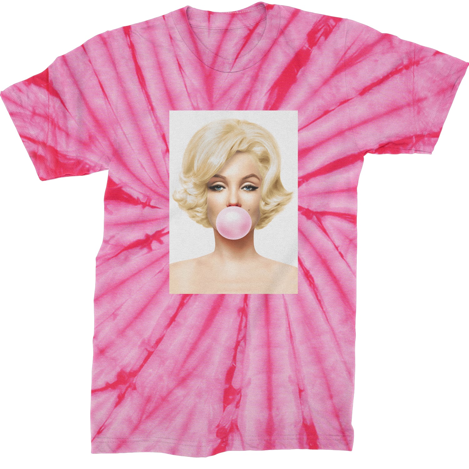 Ms. Monroe Pink Bubble Gum American Icon Mens T-shirt Tie-Dye Spider Pink