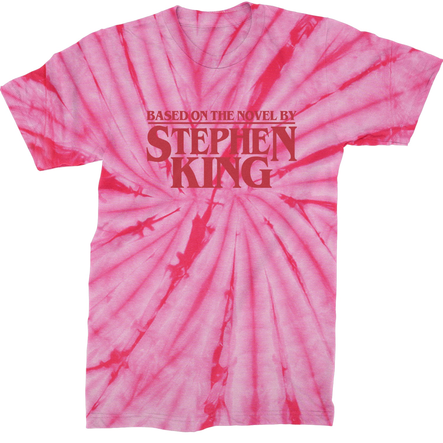 Based On The Novel By Stephen King Mens T-shirt Tie-Dye Spider Pink