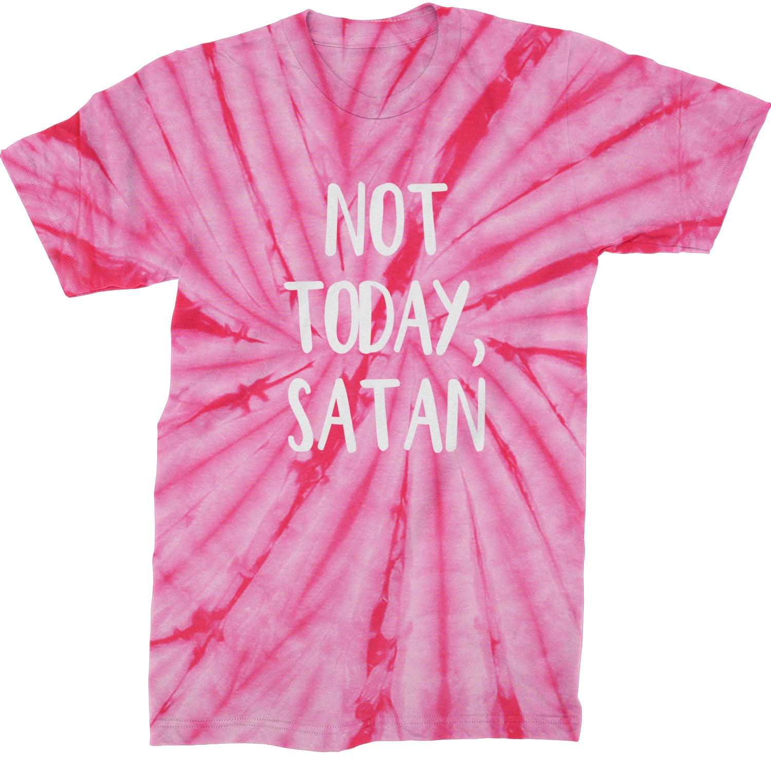 Not Today, Satan Jesus Already Won Mens T-shirt Tie-Dye Spider Pink