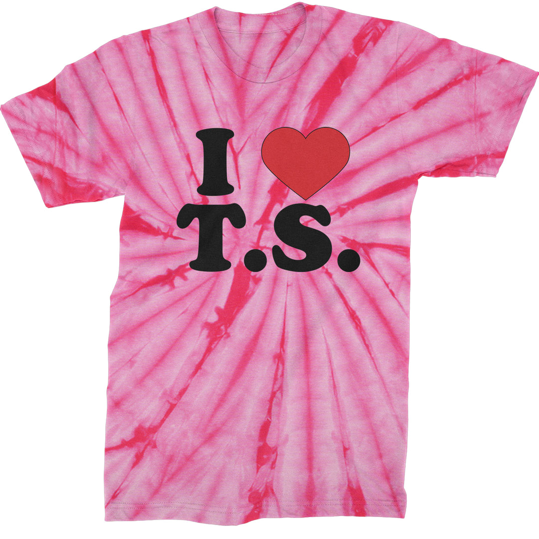 I Heart T.S. Concert Music Lover  Mens T-shirt Tie-Dye Spider Pink