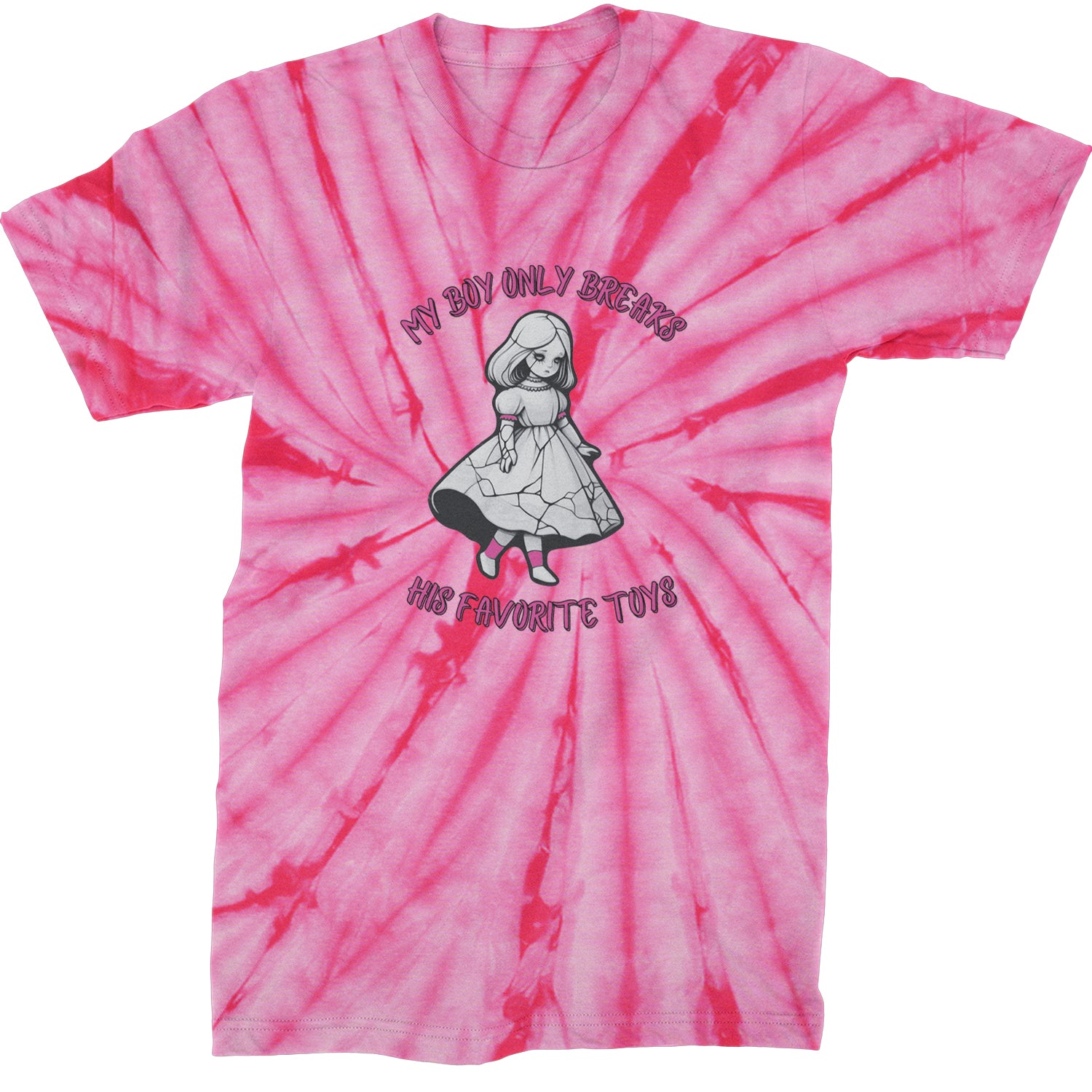 My Boy Only Breaks His Favorite Toys TTPD Music Mens T-shirt Tie-Dye Spider Pink