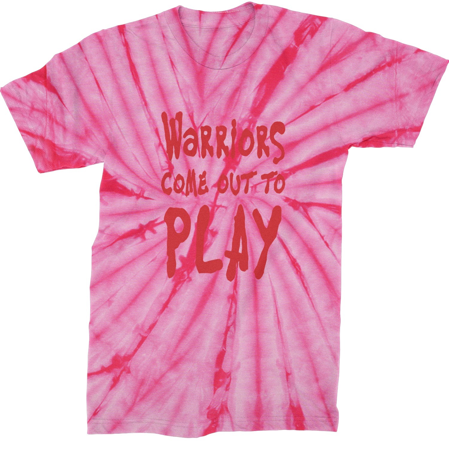 Warriors Come Out To Play  Mens T-shirt Tie-Dye Spider Pink