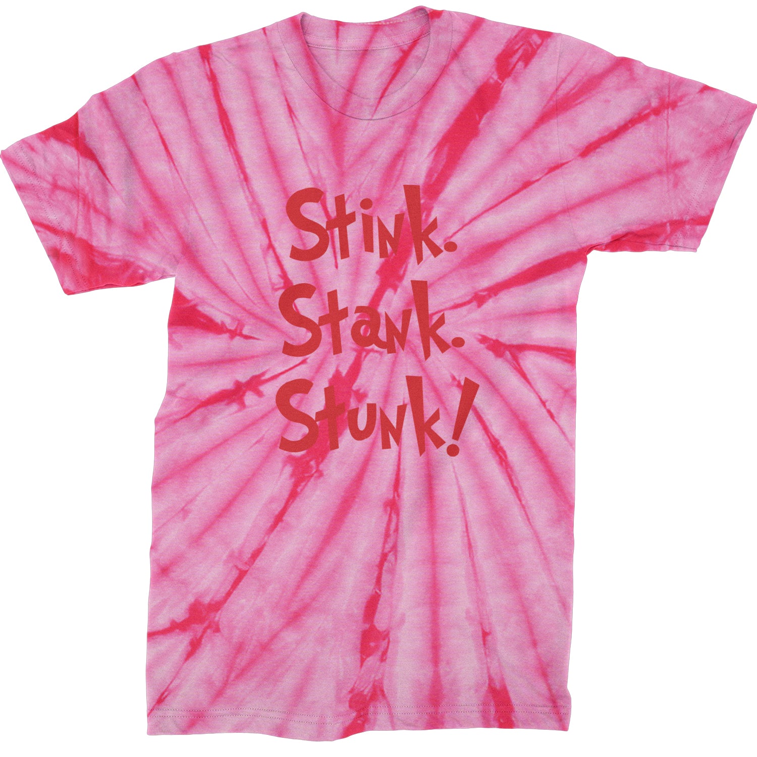 Stink Stank Stunk Gr-nch  Mens T-shirt Tie-Dye Spider Pink