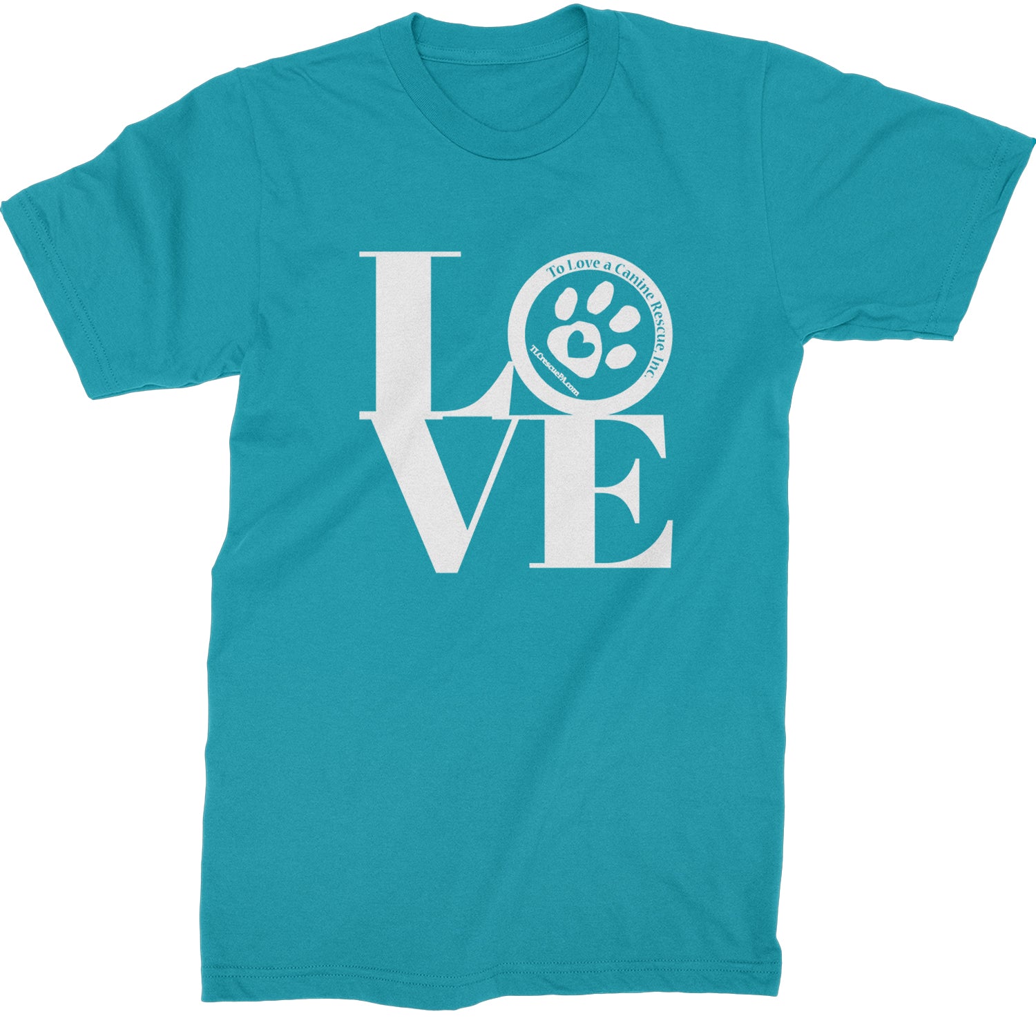 TLC LOVE Dog Rescue Mens T-shirt Teal