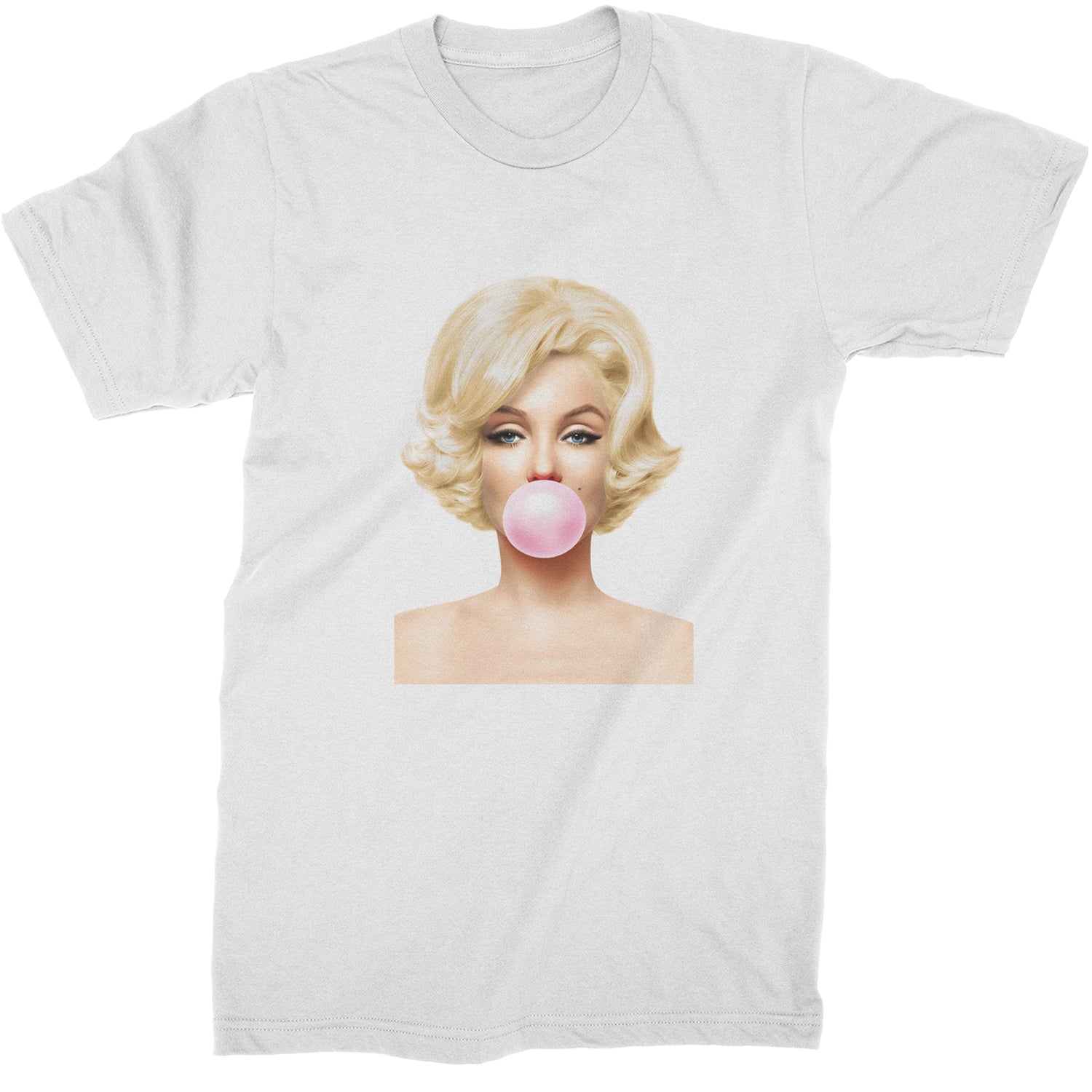 Ms. Monroe Pink Bubble Gum American Icon Mens T-shirt White