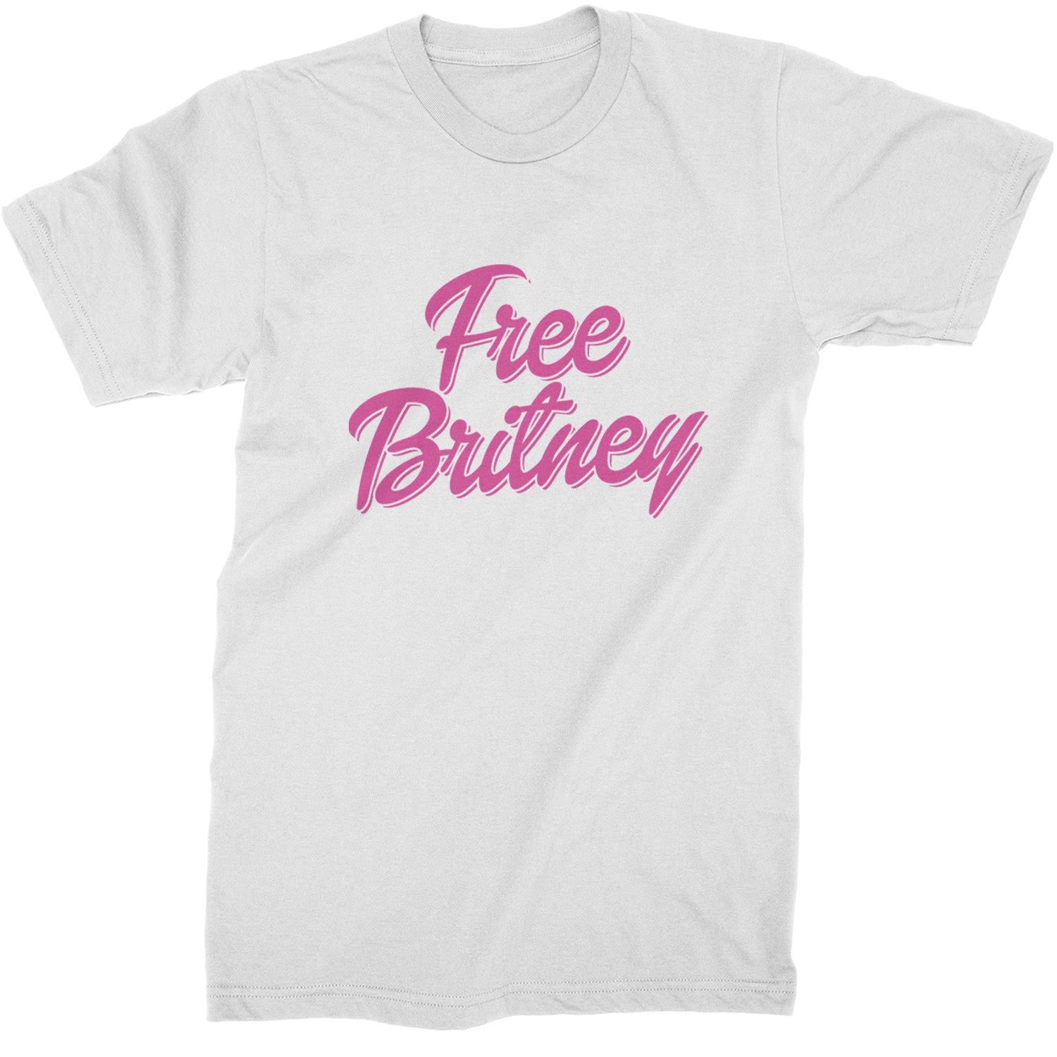 Pink Free Britney Mens T-shirt White