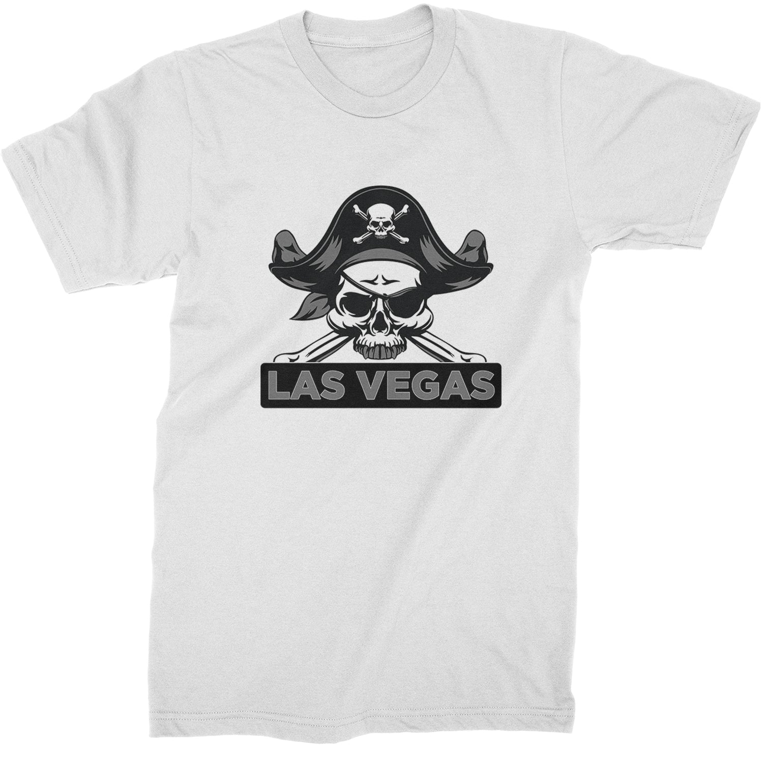 Raider Skull Straight Outta Las Vegas Mens T-shirt White