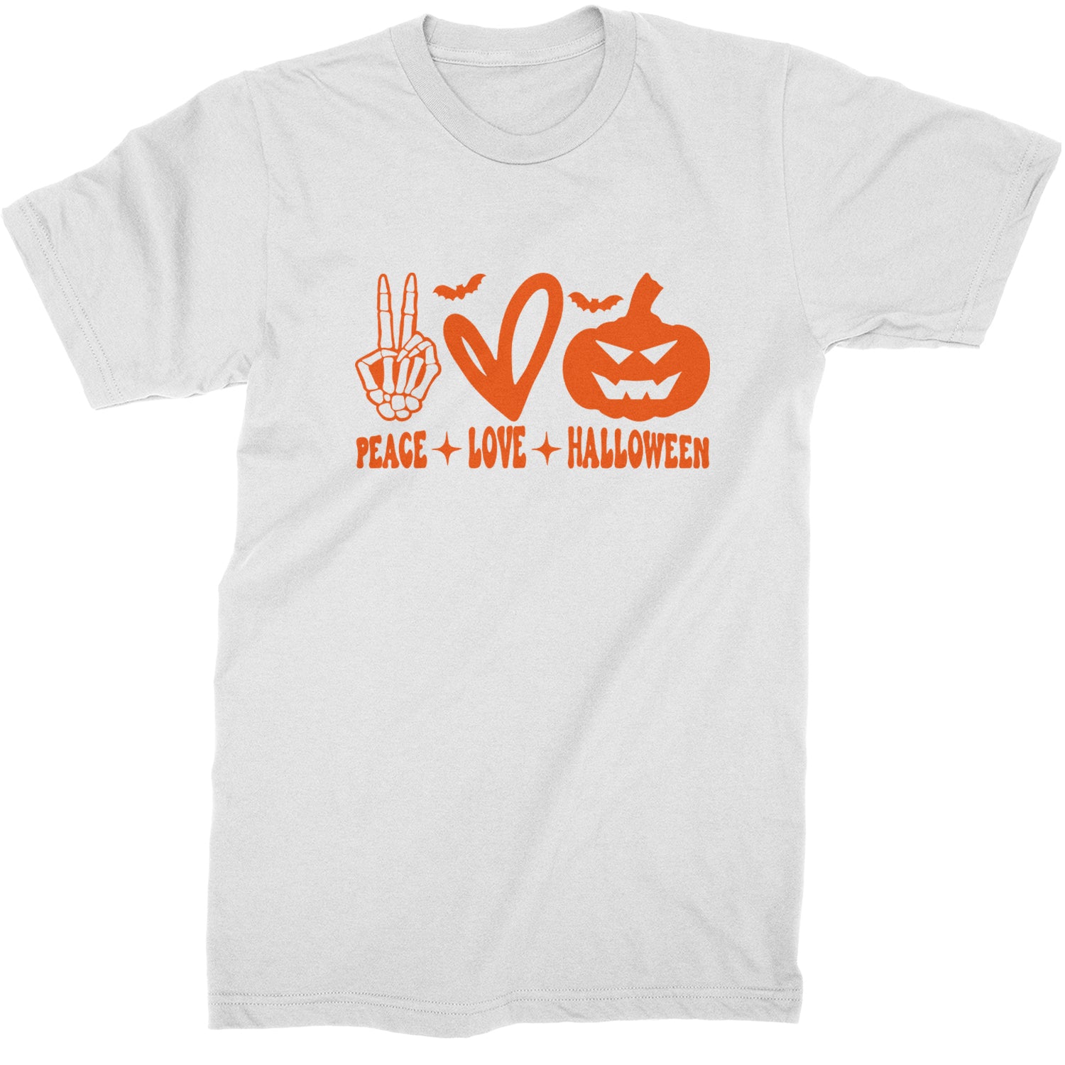 Peace, Love and Halloween Mens T-shirt White