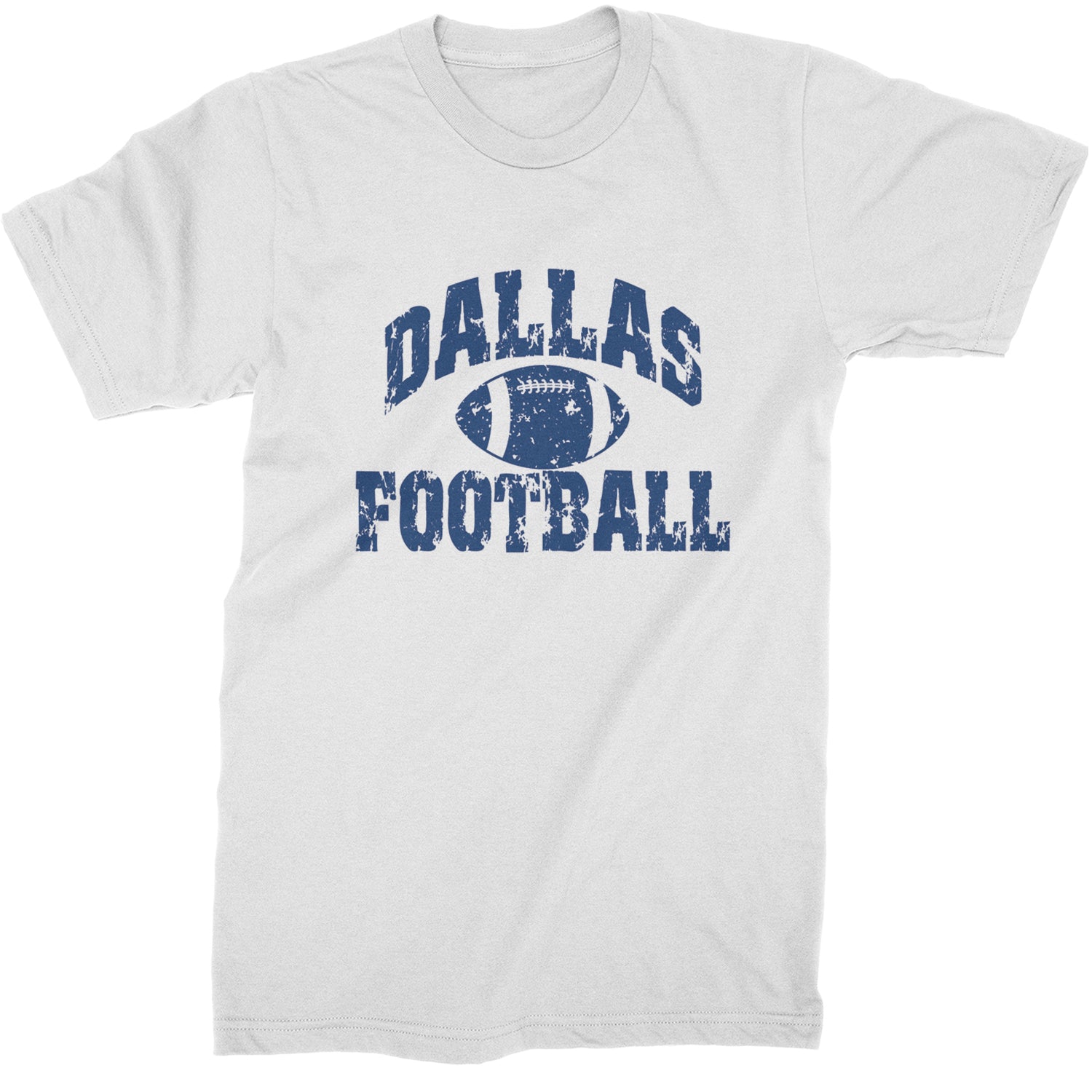 Dallas Distressed Football Mens T-shirt White