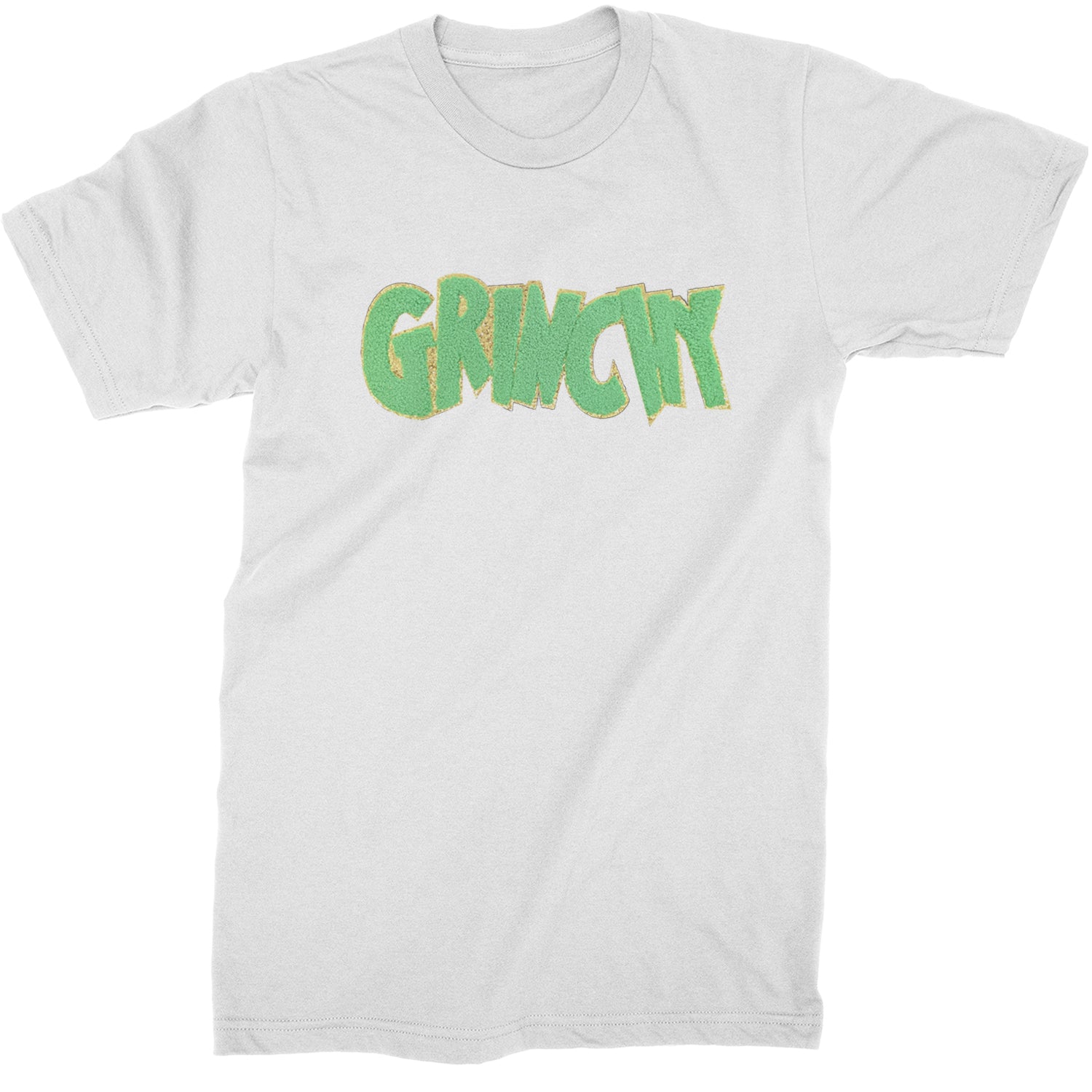 Green Gr-nchy Chenille Patch  Mens T-shirt White