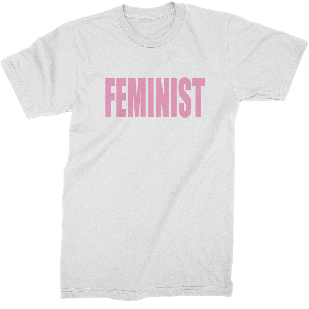 Feminist (Pink Print) Mens T-shirt White
