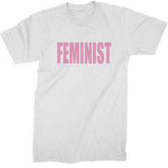Feminist (Pink Print) Mens T-shirt White