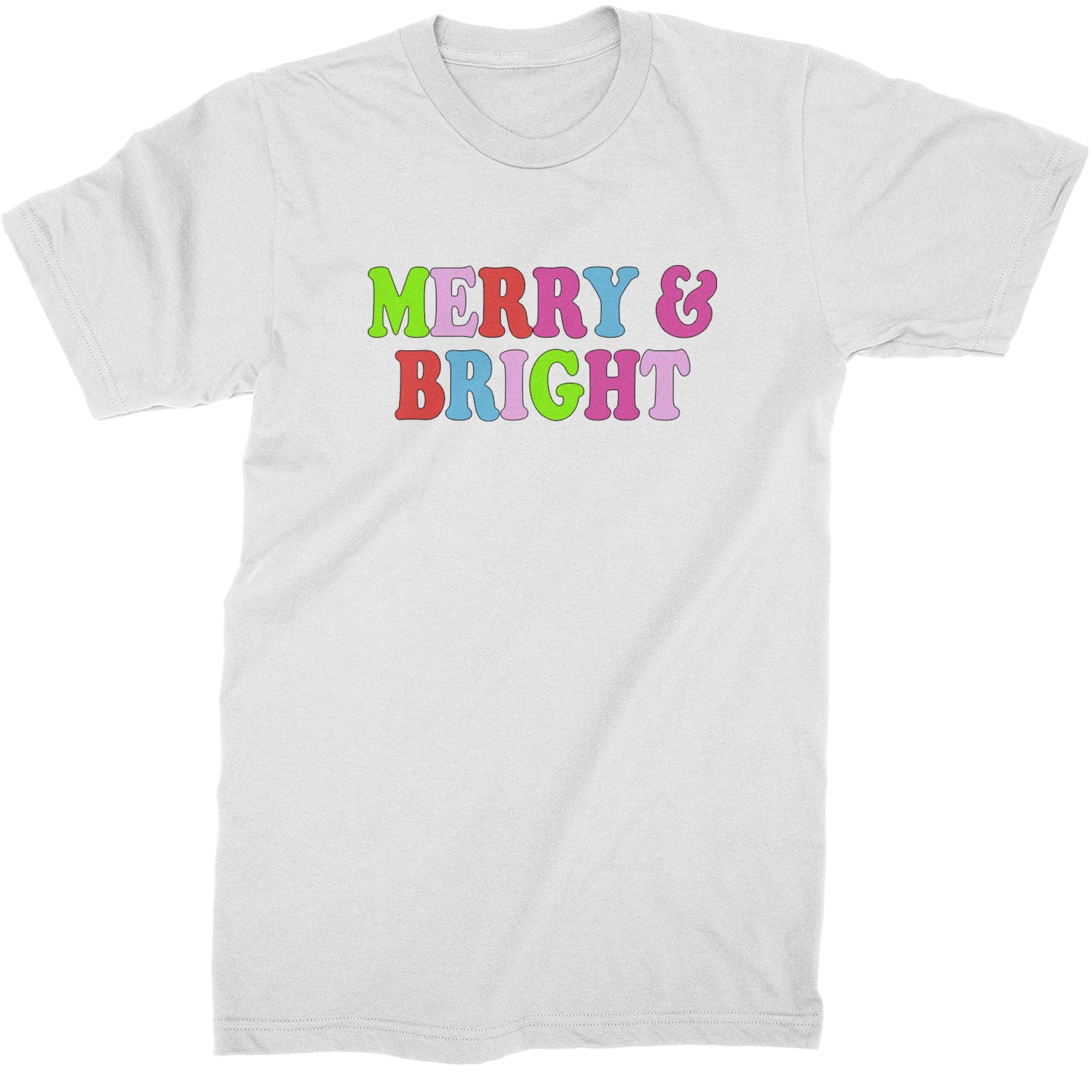 Merry and Bright Festive Christmas Holiday  Mens T-shirt White