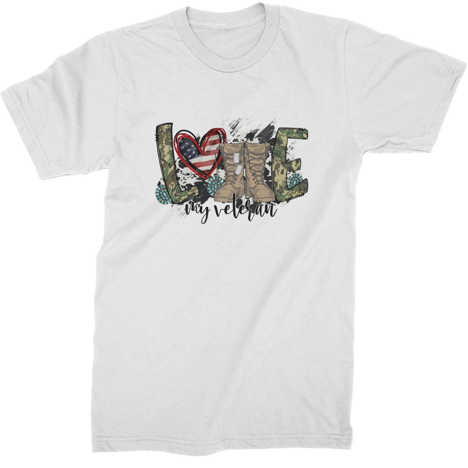 Love My Veteran Honor Veterans Day  Mens T-shirt White