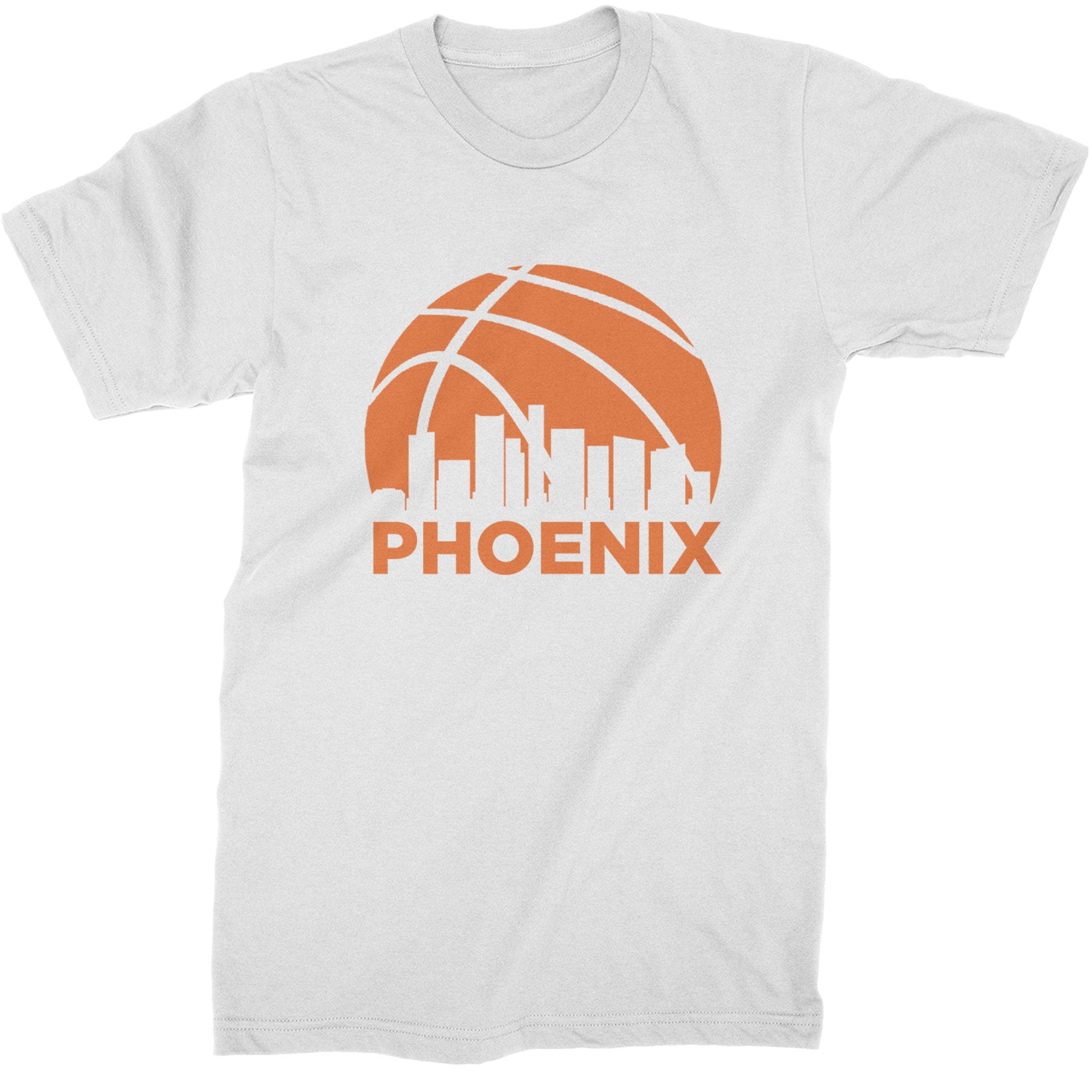 Phoenix Basketball Sunset City Skyline Mens T-shirt White