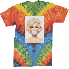 Ms. Monroe Pink Bubble Gum American Icon Mens T-shirt Tie-Dye Woodstock