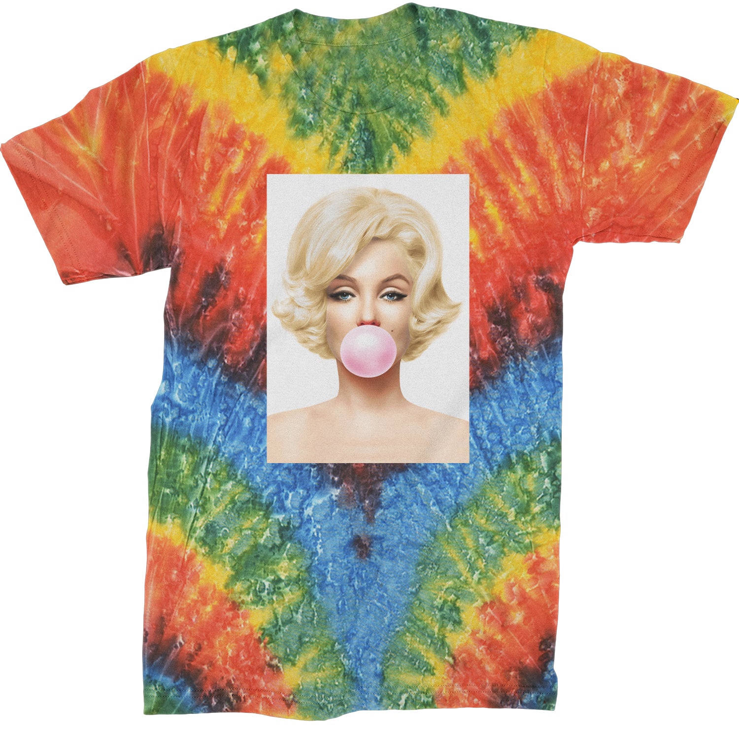 Ms. Monroe Pink Bubble Gum American Icon Mens T-shirt Tie-Dye Woodstock