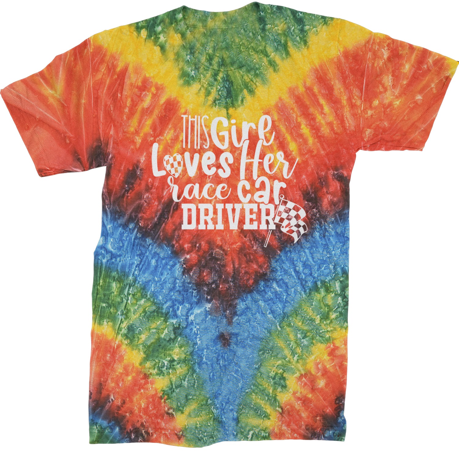 This Girl Loves Her Racecar Driver Mens T-shirt Tie-Dye Woodstock