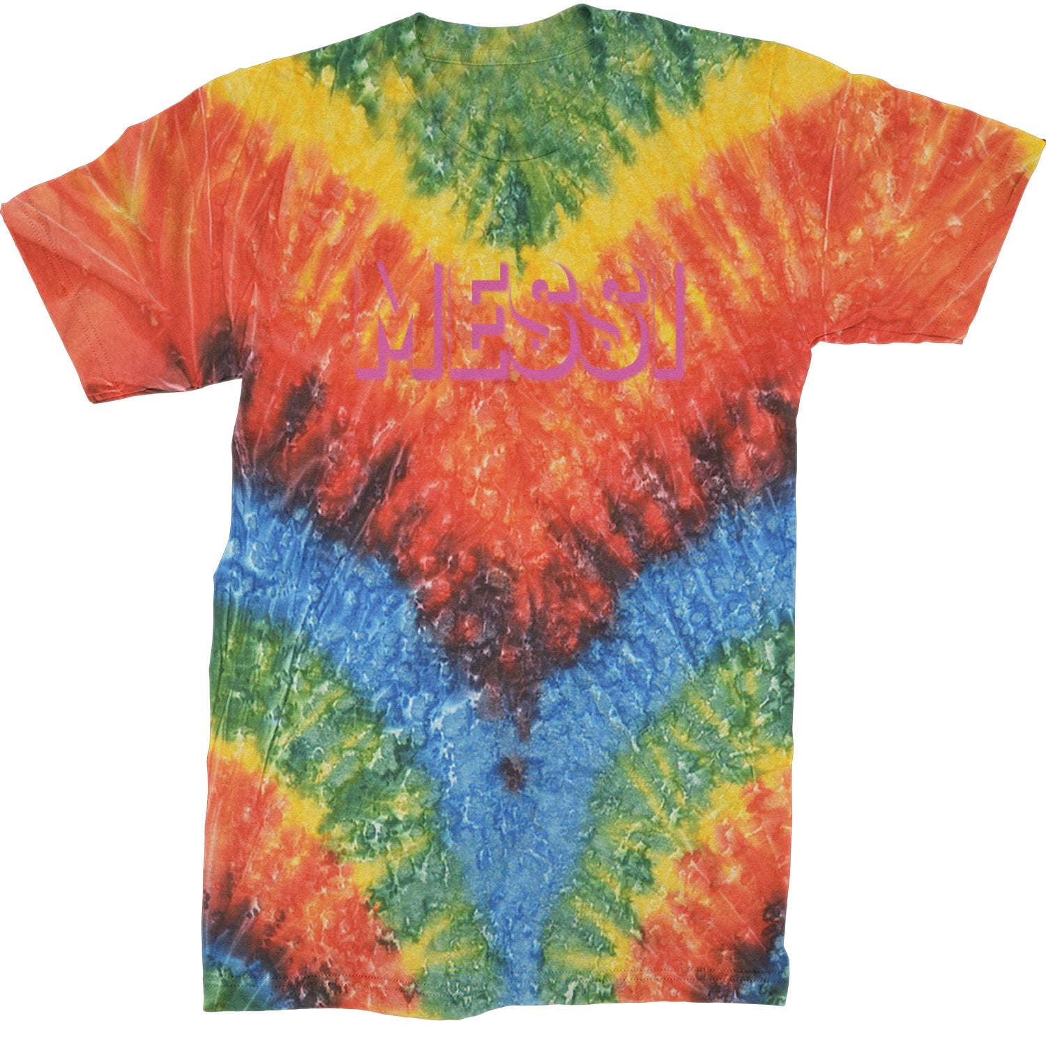 Messi OUTLINE Miami Futbol Mens T-shirt Tie-Dye Woodstock