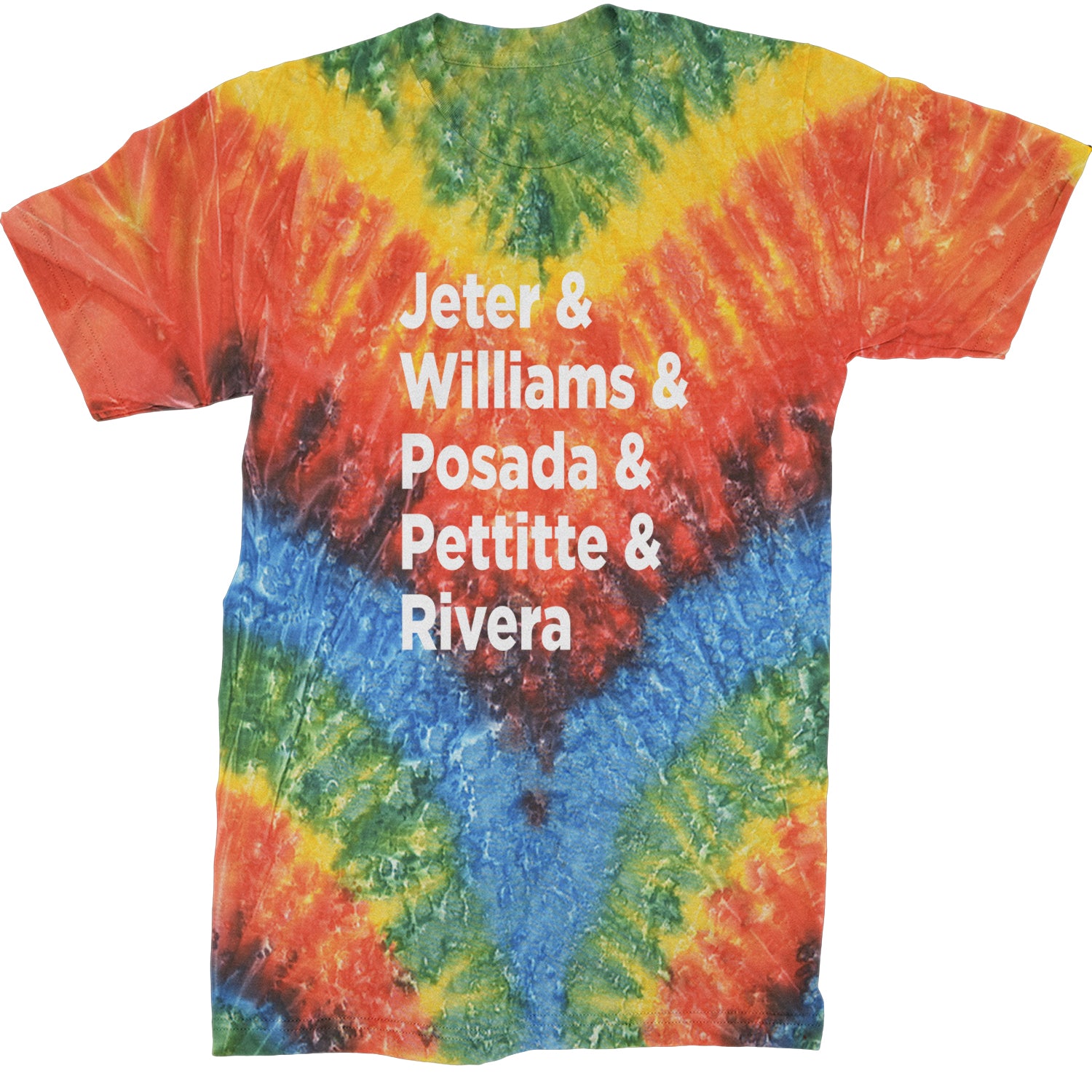 Jeter & Williams & Posada & Pettitte & Rivera Mens T-shirt Tie-Dye Woodstock