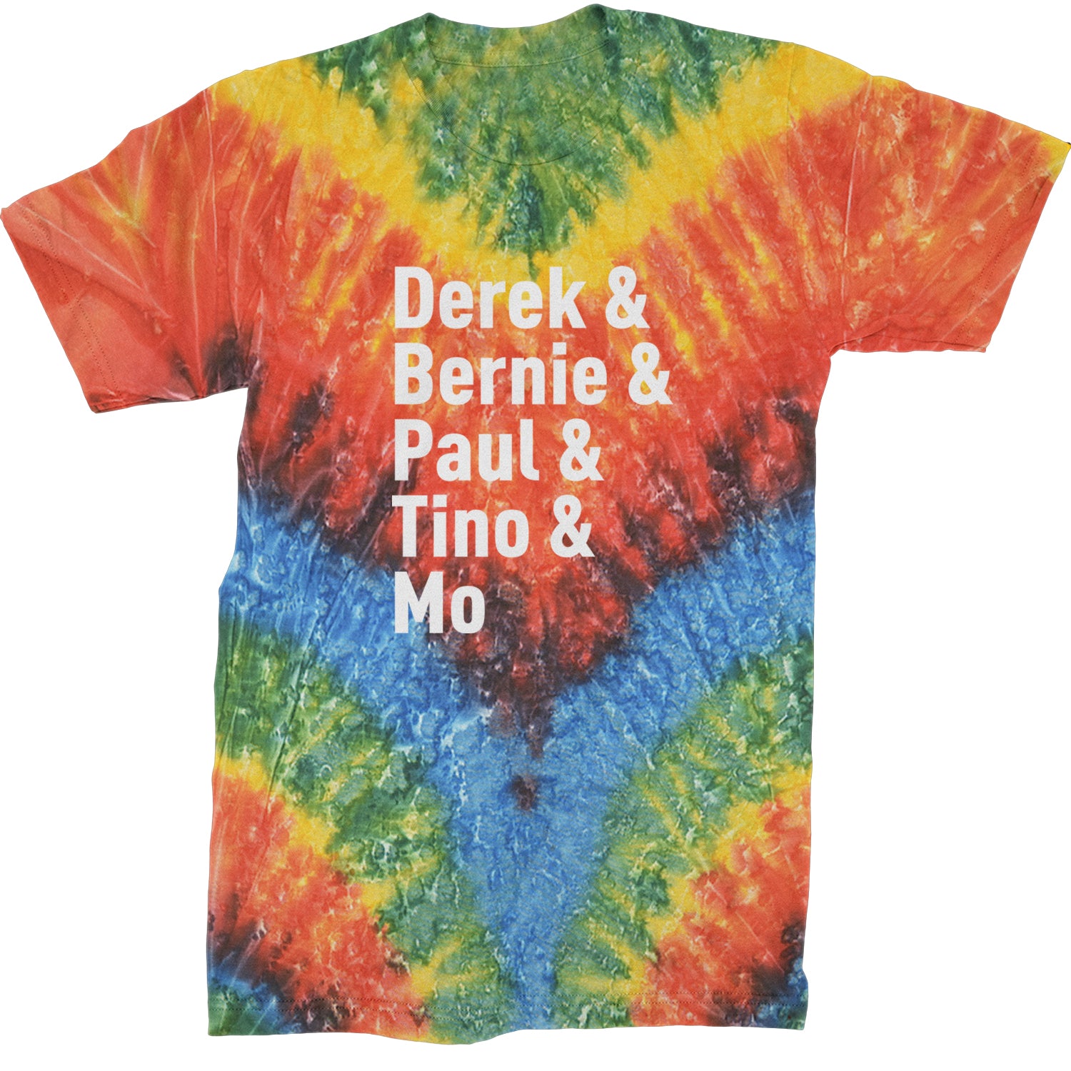 Derek & Bernie & Paul & Tino & Mo Mens T-shirt Tie-Dye Woodstock