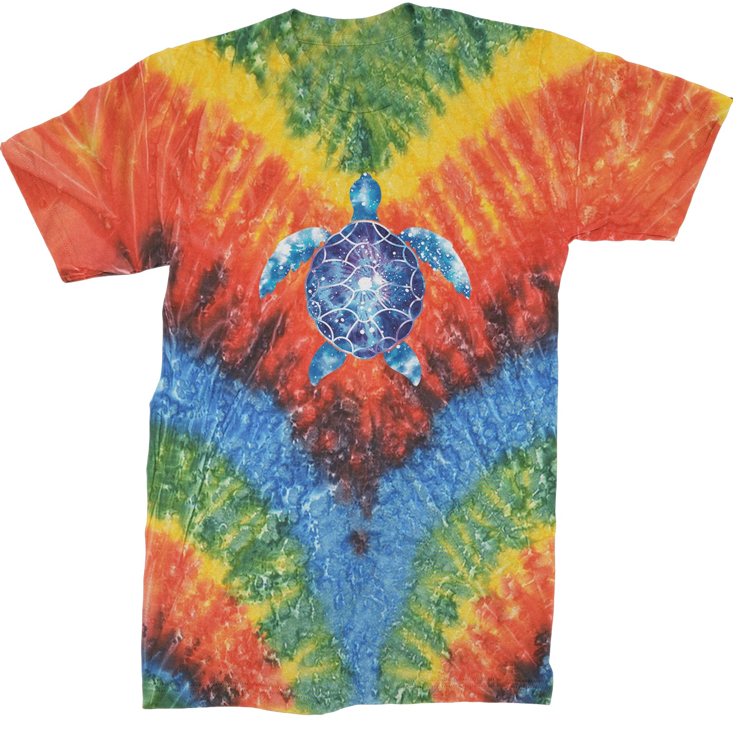 Ocean Aura Tie-Dye Sea Turtle Mens T-shirt Tie-Dye Woodstock