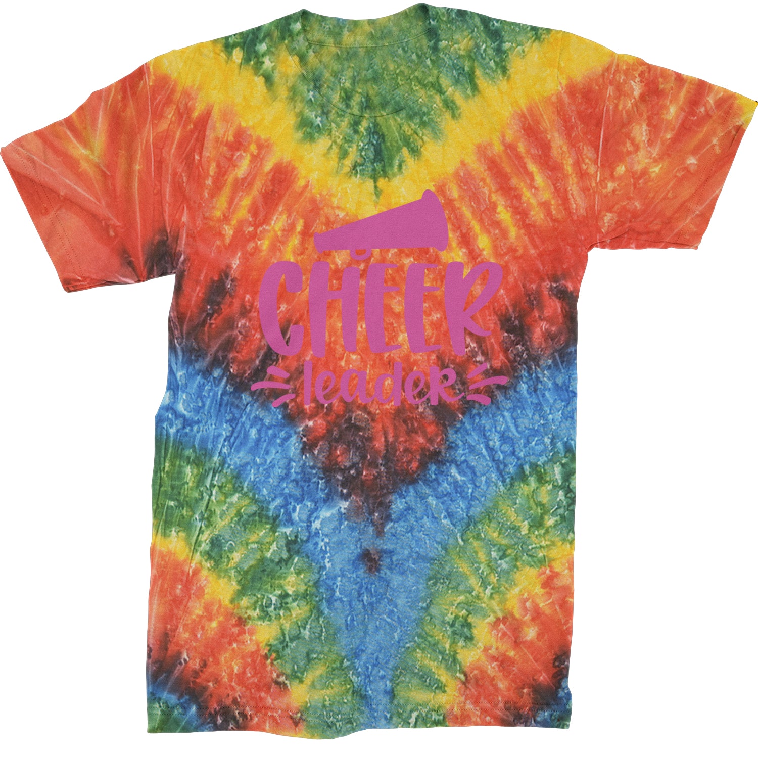 Cheerleader Bullhorn Mens T-shirt Tie-Dye Woodstock